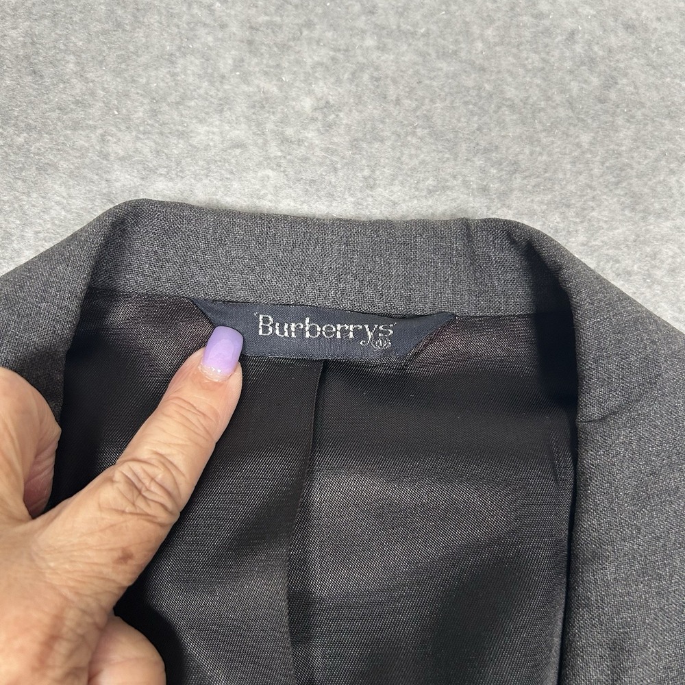 Vintage Burberrys Men's Blazer Sport Coat‎ Jacket 100% Wool Gray FLAWS SEE PICS - Picture 13 of 16